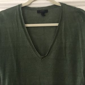 J.Crew Linen Blend V-Neck Sweater